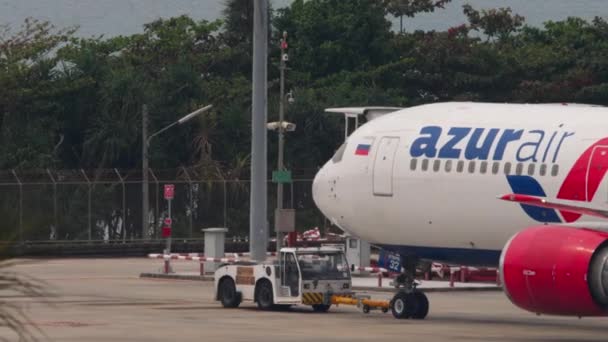 Phuket Thailand February 2023 Boeing 767 Azur Air Letišti Letiště — Stock video
