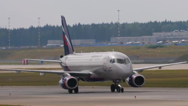 Moscou Fédération Russie Juillet 2021 Images Sukhoi Superjet 100 Aeroflot — Video