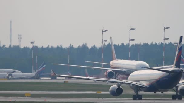 Moskau Russische Föderation Juli 2021 Airbus A330 Bde Von Aeroflot — Stockvideo