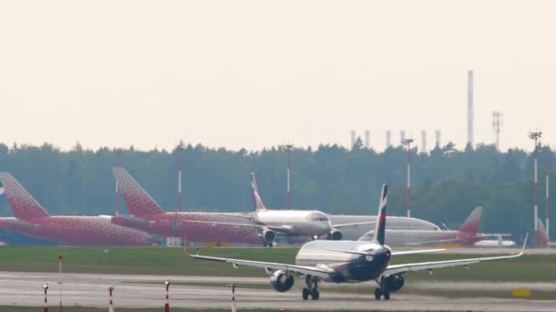 Mosca Federazione Russa Luglio 2021 Girato Aeroflot Aereo Passeggeri Decollare — Video Stock