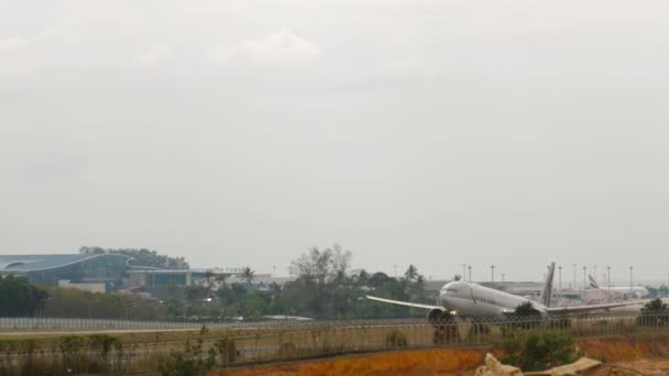 Phuket Tajlandia Styczeń 2023 Zdjęcia Filmu Boeing 777 3Dzer Bax — Wideo stockowe