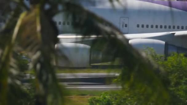 Phuket Thailand Kasım 2016 Tayland Havayolları Nın Boeing 747 Uçağı — Stok video