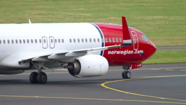 Dusseldorf Allemagne Juillet 2017 Boeing 737 Fjo Circulation Norvégienne Aéroport — Video