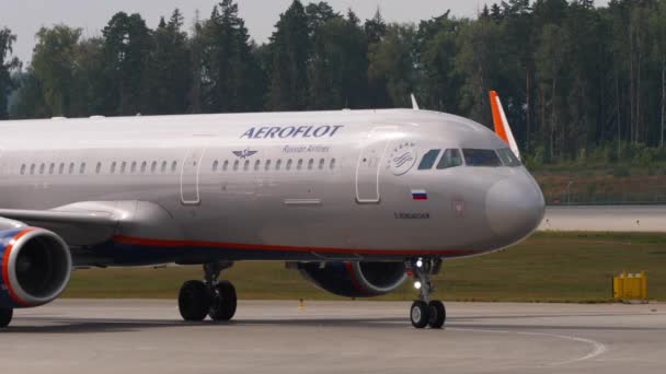 Moskva Ruská Federace Června 2021 Airbus A321 Viceprezident Aeroflotu Taxi — Stock video