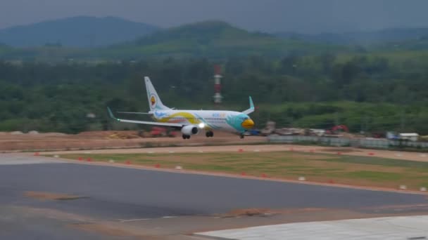 Phuket Thailand Februar 2023 Filmaufnahmen Einer Passagiermaschine Boeing 737 Von — Stockvideo