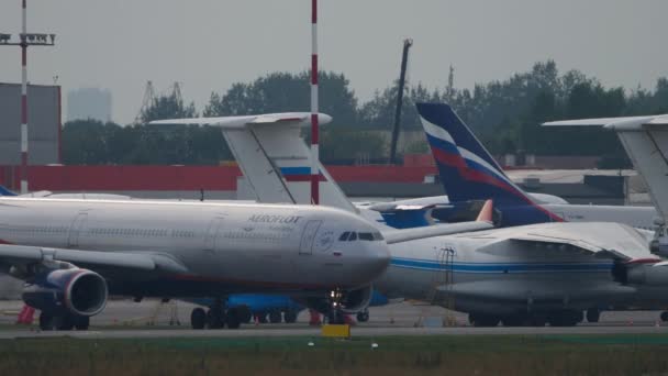 Moskw Federacja Rosji Lipiec 2021 Airbus A330 Aeroflot Drodze Kołowania — Wideo stockowe