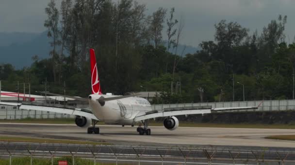 Phuket Thailand January 2023 Airbus A330 303 Lng Turkish Airlines — 图库视频影像