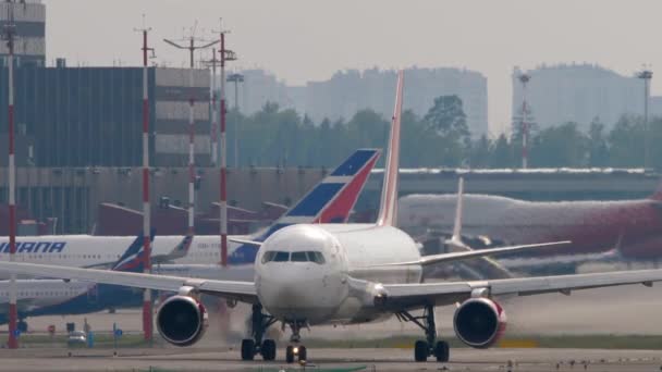 Moscow Russian Federation Juli 2021 Widebody Plane Boeing 777 Van — Stockvideo