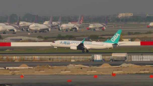 Bangkok Thailand März 2023 Seitenansicht Boeing 737 Der Greater Bay — Stockvideo