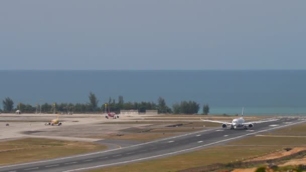 Phuket Tailandia Febrero 2023 Finnair Airbus A350 Despega Aeropuerto Phuket — Vídeos de Stock