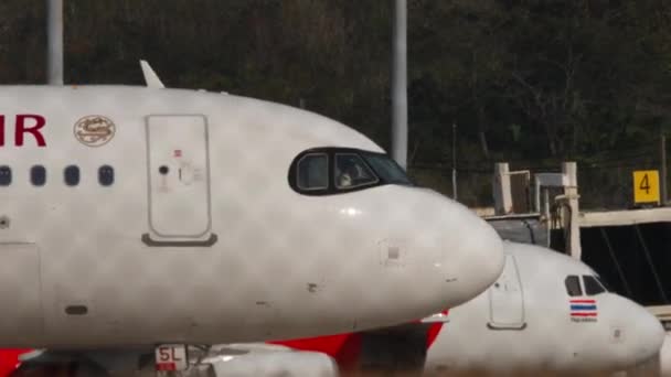 Phuket Thaïlande Janvier 2023 Airbus A350 Juneyao Airlines Circulant Aéroport — Video