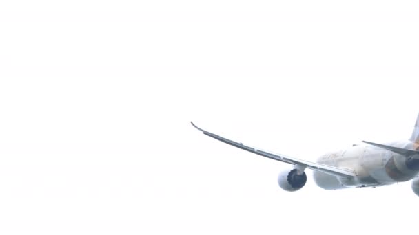 Phuket Thailand Passenger Plane Boeing 787 Etihad Airways Take Rain — Stockvideo