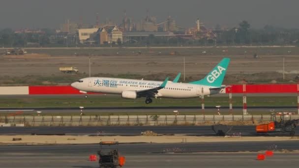 Bangkok Tailandia Marzo 2023 Boeing 737 Greater Bay Airlines Aterriza — Vídeos de Stock