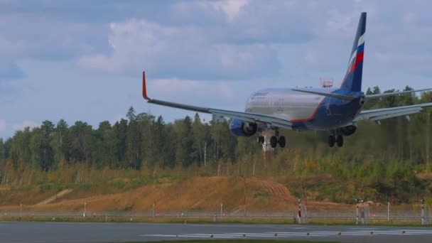 Moscou Fédération Russie Septembre 2020 Airbus A320 Aeroflot Approchant Atterrissage — Video