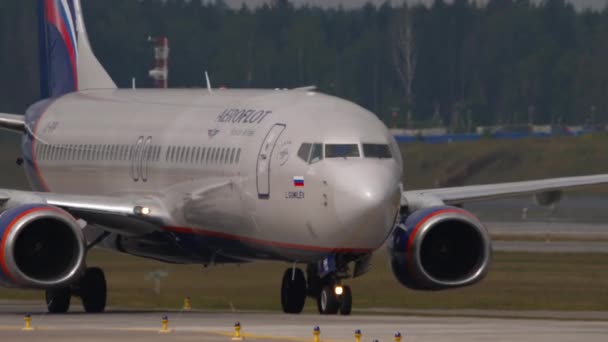 Moscow Federação Russa Julho 2021 Transportador Táxis Aeroflot Sheremetyevo Avião — Vídeo de Stock