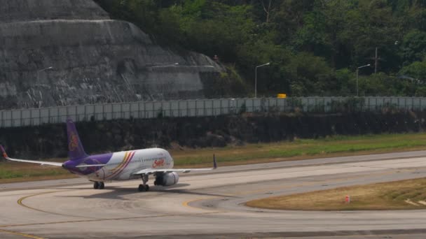 Phuket Tailandia Febrero 2023 Airplane Airbus A320 Txm Thai Smile — Vídeo de stock