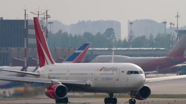 Moskva Ruská Federace Června 2021 Obchodní Letadlo Boeing 767 Bre — Stock video