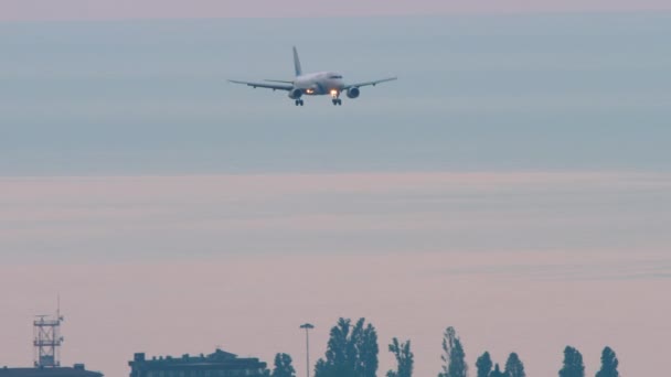 ロシア August 2022 ヤマルの旅客機エアバスA320は アドラー空港に上陸する — ストック動画