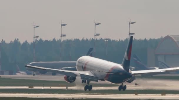 Москва Российская Федерация Июля 2021 Года Самолет Boeing 767 Вице — стоковое видео