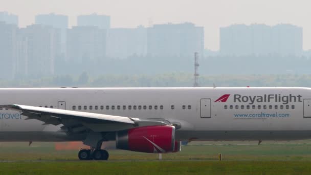 Moskva Ruská Federace Června 2021 Letadlo Boeing 767 3W0Er Viceprezident — Stock video