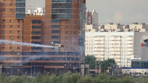 Kazan Ruská Federace Června 2019 Extrémní Let Sportovního Letadla Letecké — Stock video