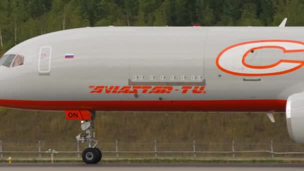 Moscow Russian Federation Juli 2021 Närbild Frakt Boeing 757 Aviastar — Stockvideo