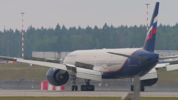 Moskau Russische Föderation Juli 2021 Landung Eines Aeroflot Passagierjets Ankunft — Stockvideo