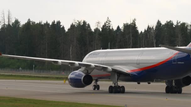 Moscú Federación Rusa Julio 2021 Avión Fuselaje Ancho Airbus A330 — Vídeo de stock