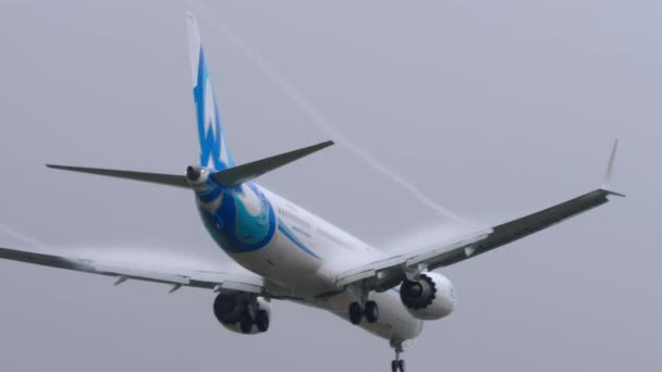 Phuket Thailand Července 2023 Boeing 737 Max B3727 Scat Airlines — Stock video