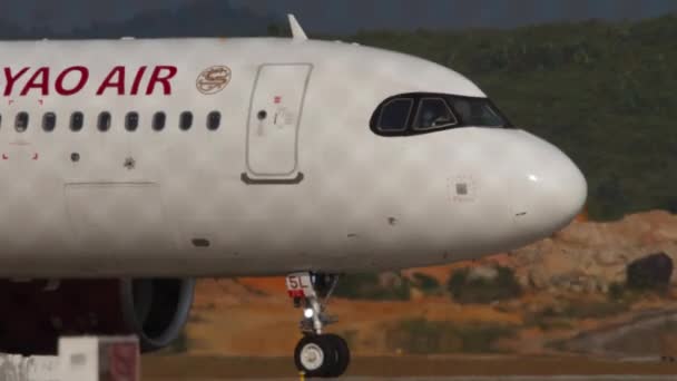 Phuket Thailand January 2023 Passenger Jet Aircraft Airbus A350 Juneyao — Stock Video