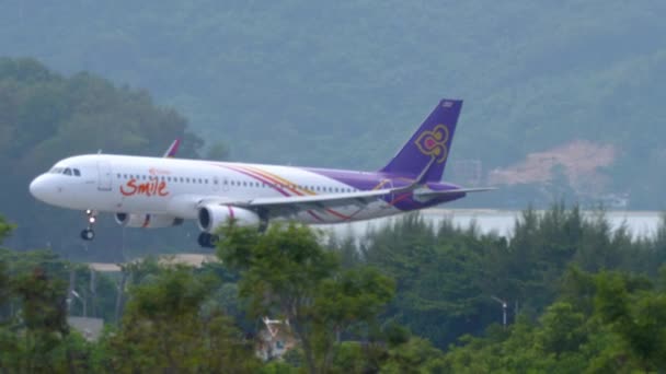 Phuket Tailandia Noviembre 2019 Imágenes Del Avión Pasajeros Airbus A320 — Vídeo de stock