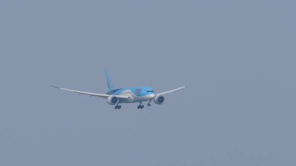 Пхукет Таиланд Февраля 2023 Года Выстрел Boeing 787 Dreamliner Tuih — стоковое видео
