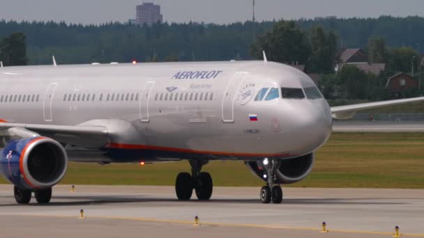 Moscow Russian Federation Julho 2021 Airbus A321 Aeroflot Com Nome — Vídeo de Stock