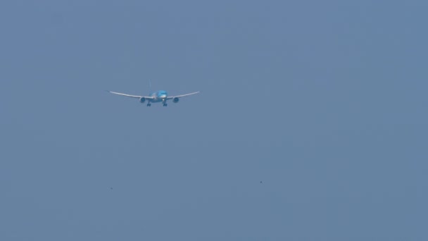 Пхукет Таиланд Февраля 2023 Года Широкофюзеляжный Самолет Boeing 787 Dreamliner — стоковое видео