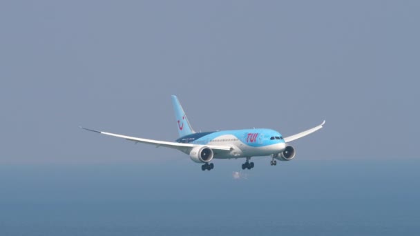 Пюкет Таиланд Февраля 2023 Года Запись Boeing 787 Dreamliner Tuih — стоковое видео