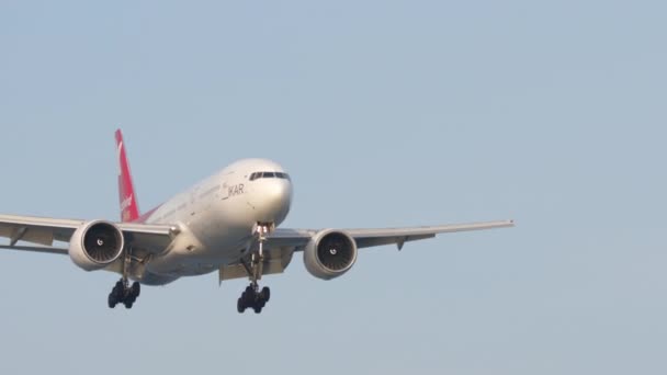 Phuket Thailand Φεβρουαριου 2023 Επιβατικό Αεροσκάφος Boeing 777 2Q8Er 73272 — Αρχείο Βίντεο