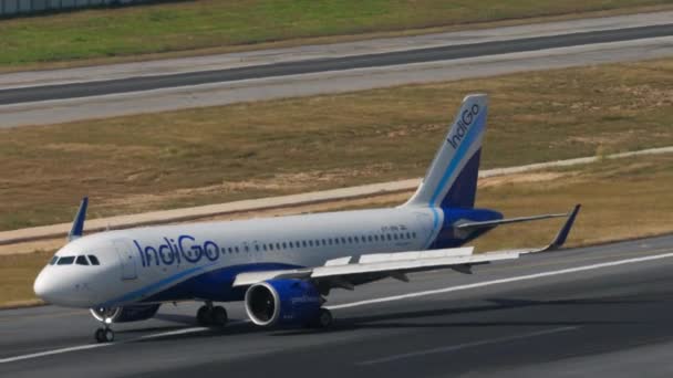 Phuket Thailand Fevereiro 2023 Airbus A320 251N Iph Indigo Travagem — Vídeo de Stock