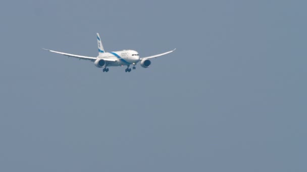 Phuket Tailandia Febrero 2023 Boeing 787 Dreamliner Era Acercándose Aterrizaje — Vídeos de Stock