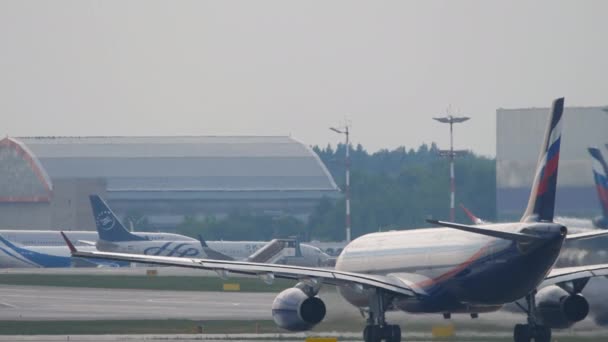Moscow Rusia Federasi July 2021 Airbus A330 Bde Keberangkatan Aeroflot — Stok Video