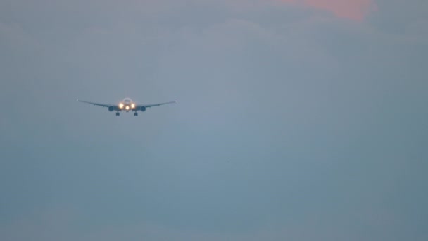 Împușcături Aeronave Pasageri Lățime Avionul Faruri Apropie Conceptul Turism Călătorie — Videoclip de stoc
