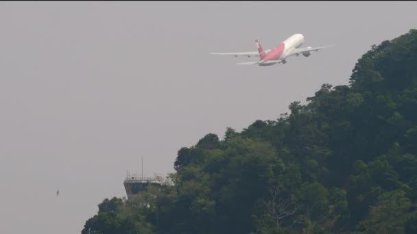 Phuket Thailand February 2023 Widebody Aircraft Boeing 777 Nordwind Climb — Stock Video