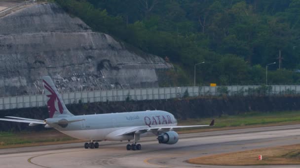Phuket Thaïlande Février 2023 Prise Vue Airbus A330 Aci Qatar — Video