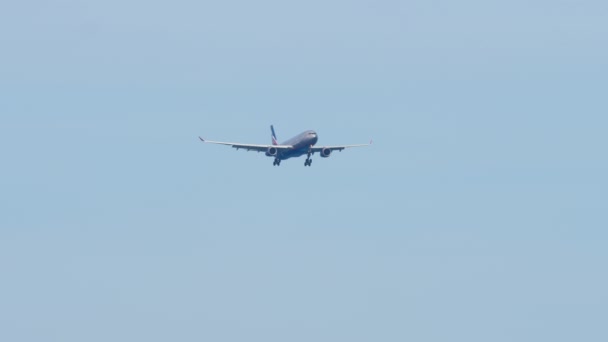 Phuket Thaïlande Février 2023 Avion Airbus A330 Aeroflot Approchant Atterrissage — Video