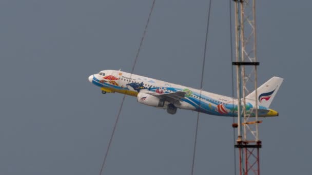 Phuket Tailandia Febrero 2023 Airbus A320 Pgw Bangkok Airways Con — Vídeos de Stock