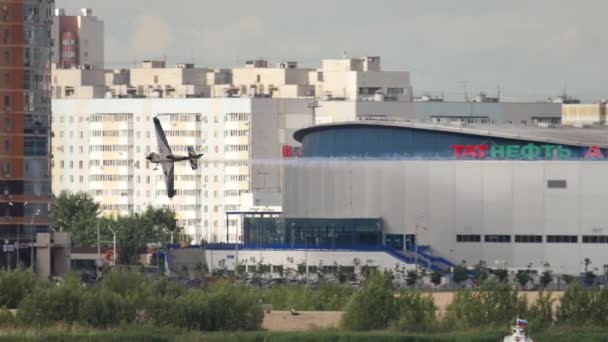 Kazan Russian Federation Juni 2019 Extrem Flygning Med Sportplan Flygmässan — Stockvideo