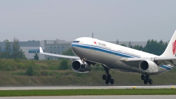 Moscow Orosz Federáció 2021 Július Air China Airbus A330 5947 — Stock videók