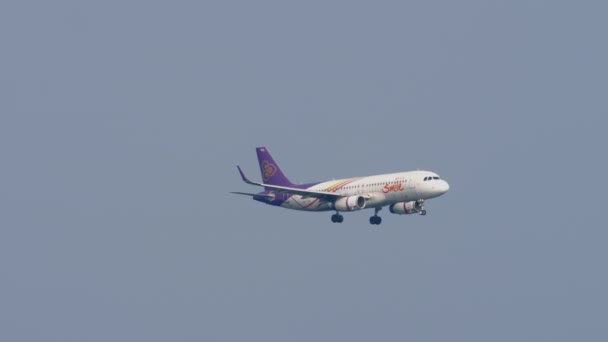 Phuket Tailandia Febrero 2023 Airbus A320 232 Txh Thai Smile — Vídeo de stock