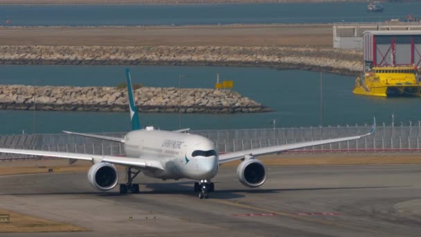 Hong Kong 2019 Airbus A350 Lqa Katay Pacific Taxi Ranveji — Stock video