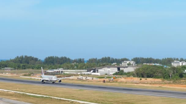 Phuket Thaïlande Février 2023 Avion Réaction Airbus A330 Aci Qatar — Video