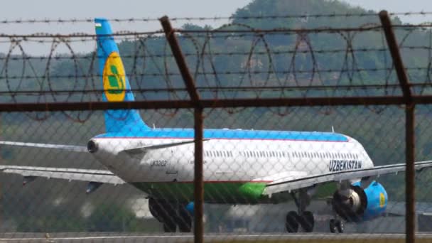 Phuket Thailand Hazi Ran 2023 Airplane Airbus A321 Uk32102 Özbekistan Stok Çekim 